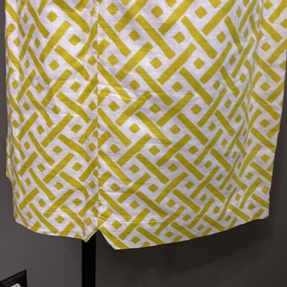 NicoLA Green Cream Geometric Pattern Square Beck Shift Dress - Picture 8 of 12